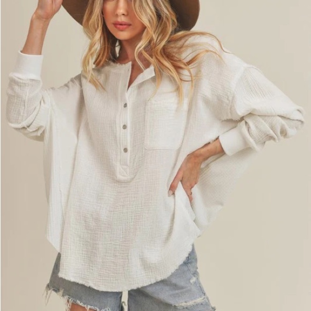 Billie Oversized Cotton Gauze top